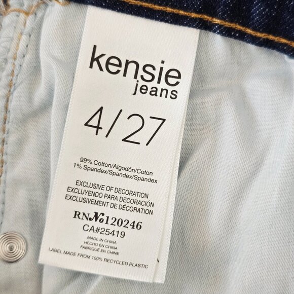 NWT Kensie The Aubrey High Rise Relaxed Straight Jeans 27 Mid Wash - Picture 7 of 8